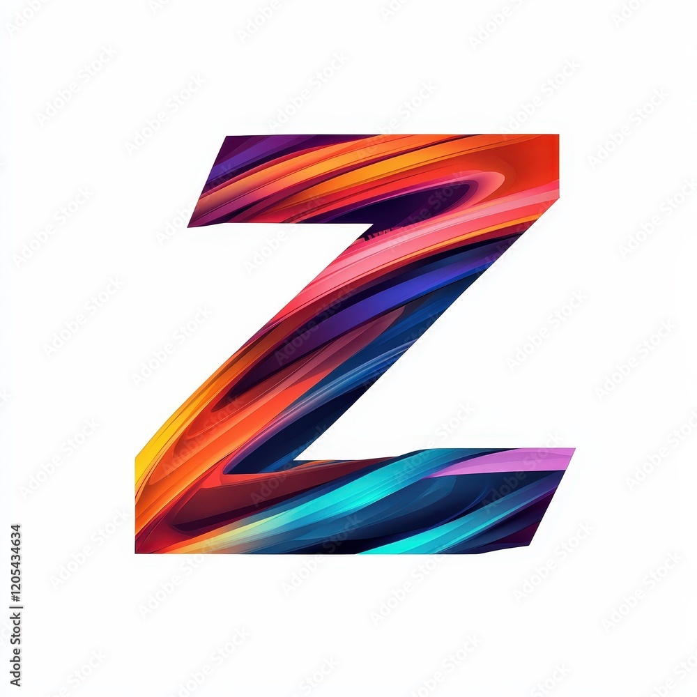letter Z with abstract motion lines icon logo illustration isolated on white background letter Z with abstract motion lines icon logo illustration isolated on white background