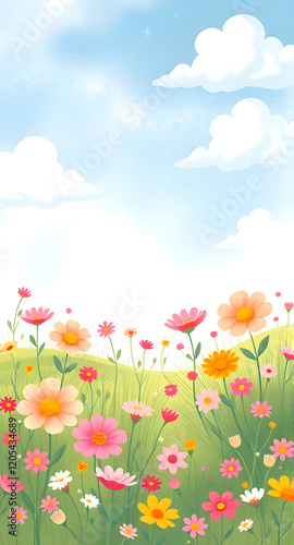 summer landscape with flowers