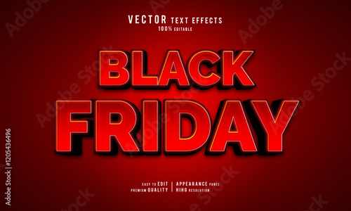 Black Friday editable vector graphic resources 3d text effect design