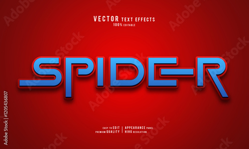 Spider editable vector graphic resources 3d text effect design