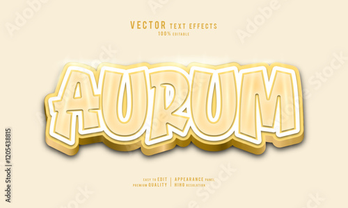 Tableau sur toile Aurum editable vector graphic resources 3d text effect design