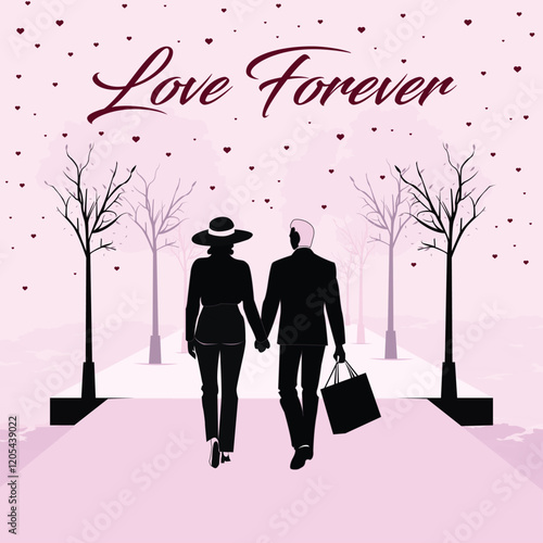 couple in the park scenery design 