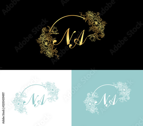 This invitation logo has an elegant and luxurious design, dominated by the color gold which symbolizes prosperity, friendship, and warmth. In the center of the logo, there are the initials or monogram photo