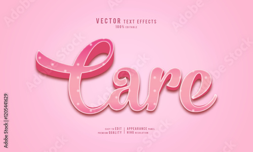 Care editable vector graphic resources 3d text effect design