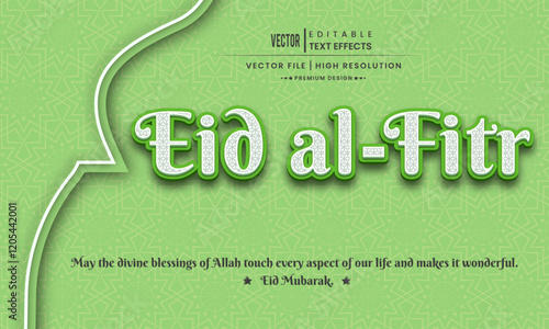 Eid al-Fitr editable vector graphic resources 3d text effect design