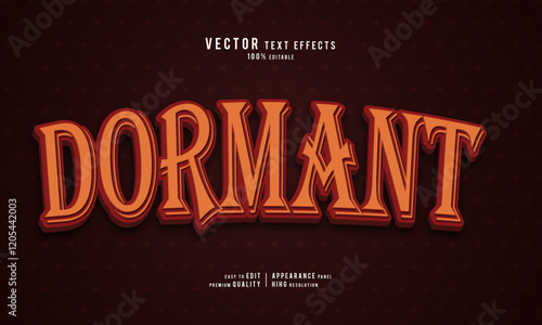 Dormant editable vector graphic resources 3d text effect design