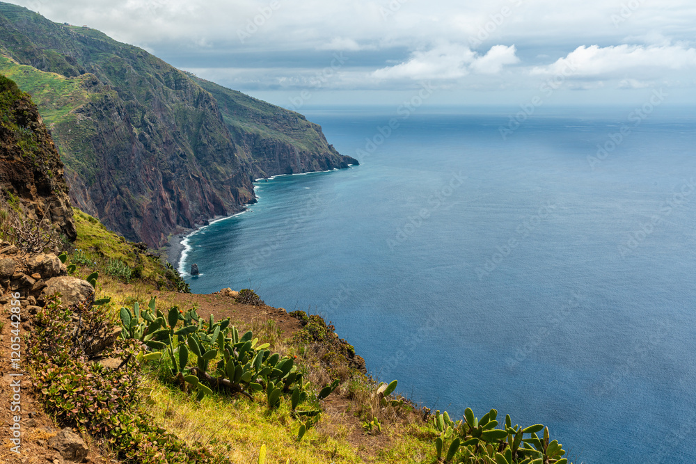 Scenic panoramic view from Miradouro do Fio on a summer day, Madeira island, Portugal. Scenic panoramic view from Miradouro do Fio on a summer day, Madeira island, Portugal.
