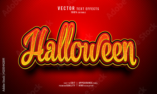 Halloween editable vector graphic resources 3d text effect design