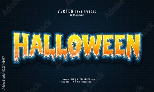 Halloween editable vector graphic resources 3d text effect design