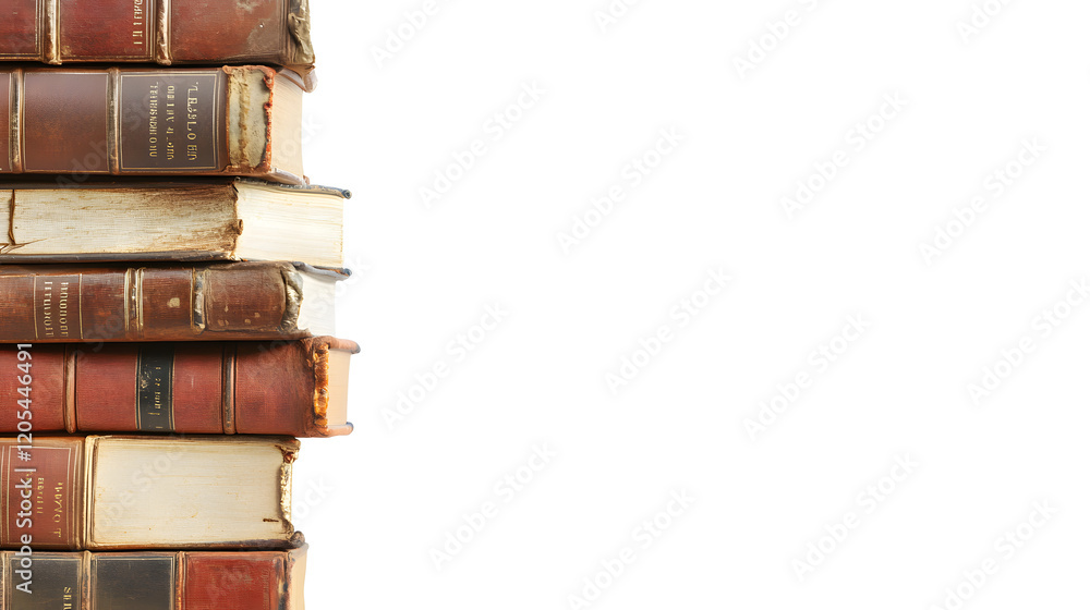 Stack of books against a white background
Stack of books against a white background