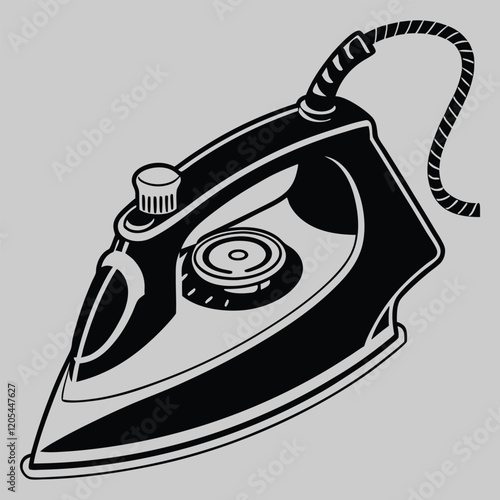 Electrical iron silhouette vector design art and illustration
