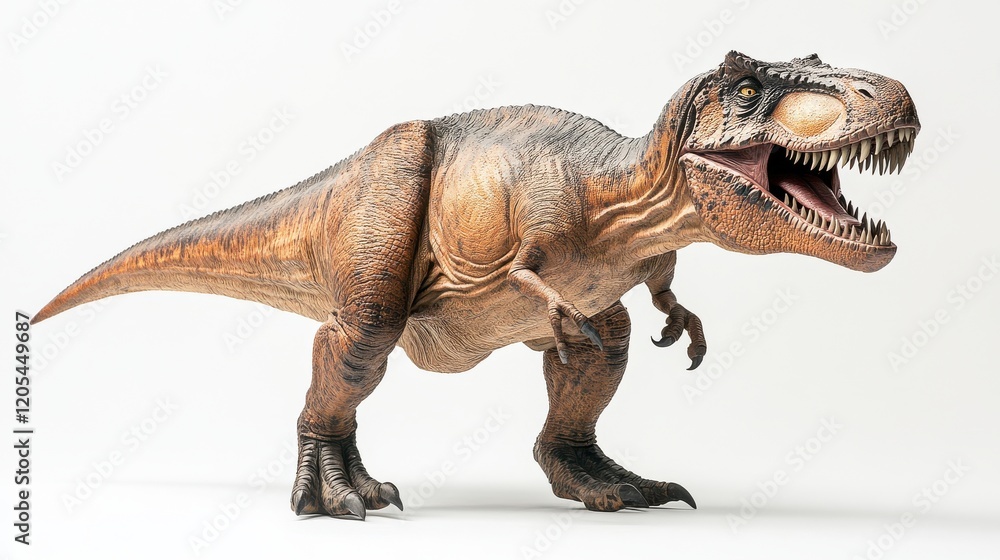 Realistic Tyrannosaurus Rex Model on White Background Display Realistic Tyrannosaurus Rex Model on White Background Display