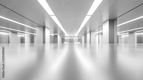 Wallpaper Mural Modern minimalist white hallway interior design with bright lighting Torontodigital.ca
