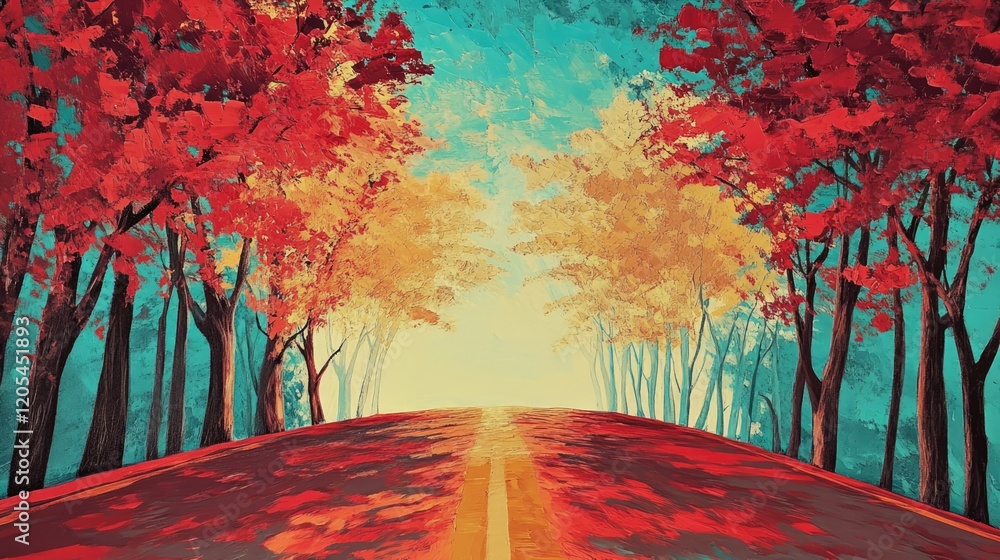 Fototapeta premium Bright pop park landscape