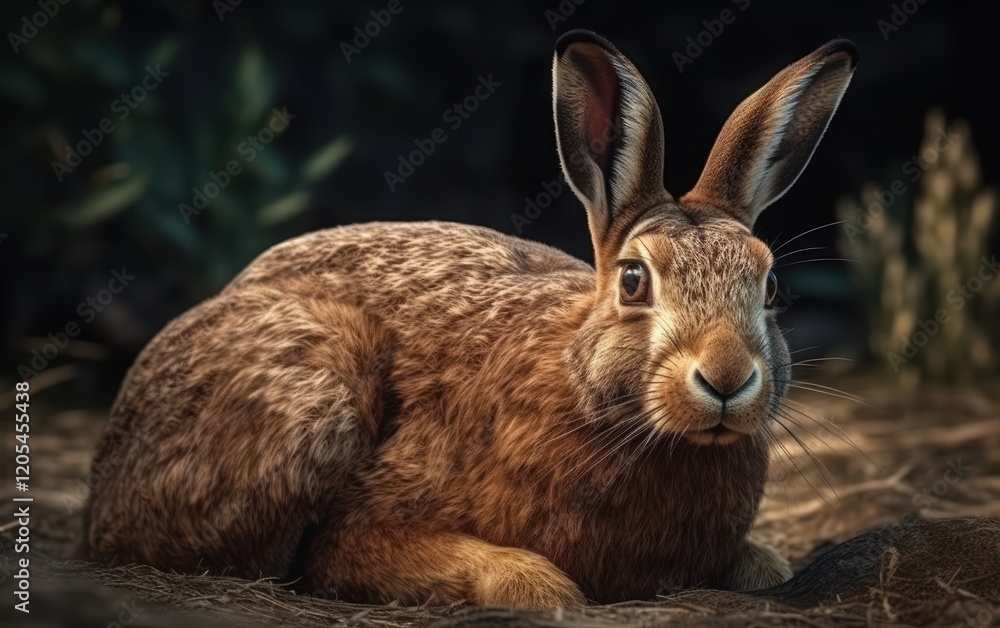 Fototapeta premium Close-up Portrait of a Curious Hare