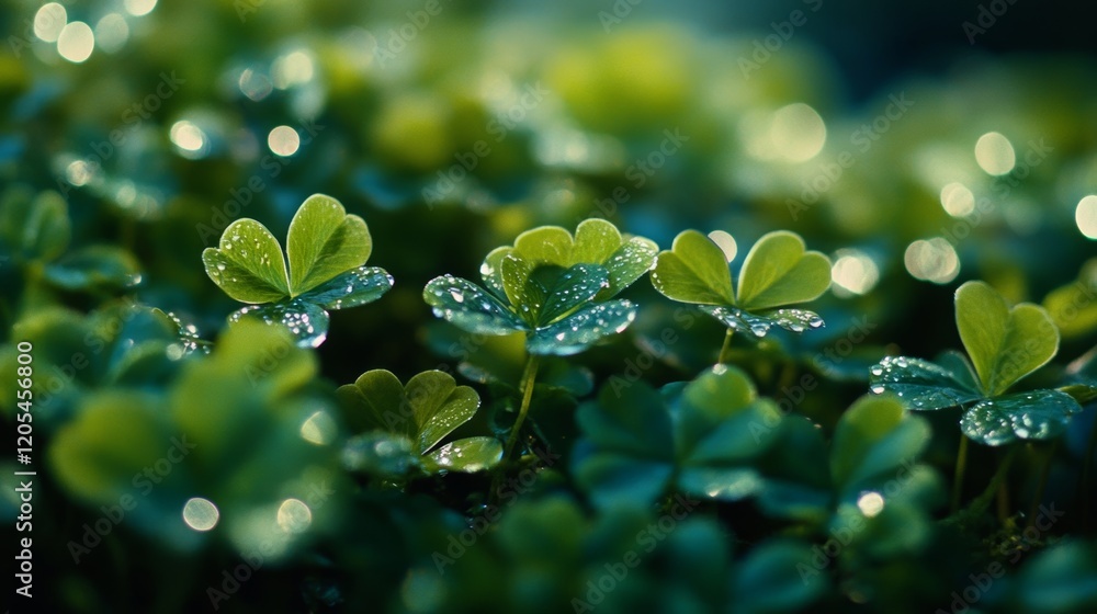 Intricate close up of vibrant green clovers symbolizing luck and nature for stpatrick s day Intricate close up of vibrant green clovers symbolizing luck and nature for stpatrick s day