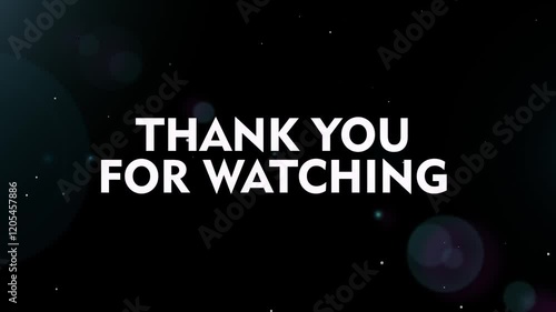 Colourful thank you for watching text animated with glitch effect