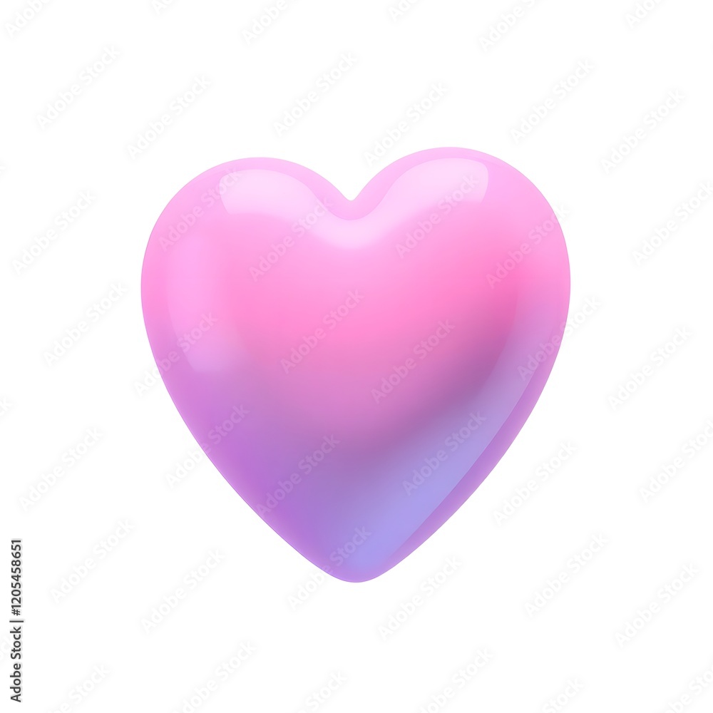 Bright Pink Heart on White Background: Valentine's Day Symbol for Love and Romance Bright Pink Heart on White Background: Valentine's Day Symbol for Love and Romance