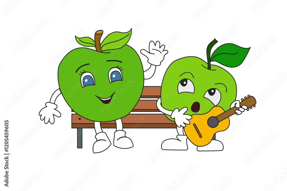 Obraz premium Apples on the bench