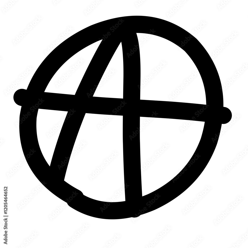 Hand drawn black anarchy sign vector illustration Hand drawn black anarchy sign vector illustration