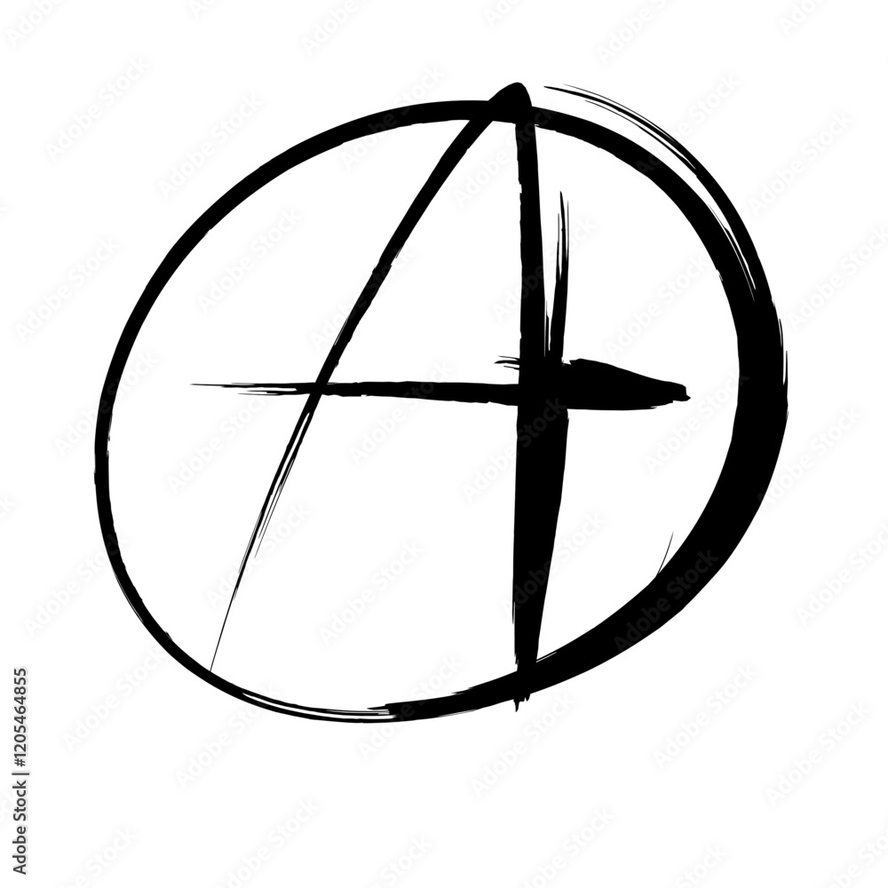 Hand drawn black anarchy sign vector illustration Hand drawn black anarchy sign vector illustration