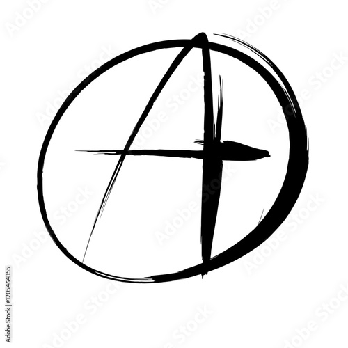 Hand drawn black anarchy sign vector illustration 