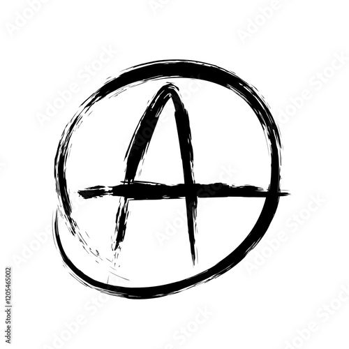 Hand drawn black anarchy sign vector illustration 