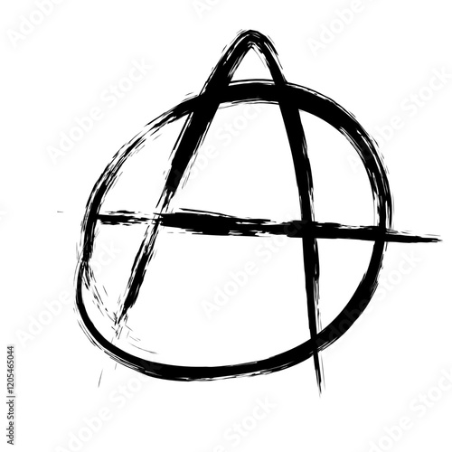 Hand drawn black anarchy sign vector illustration 
