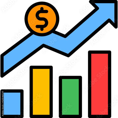 Economic Trends lineal color icon