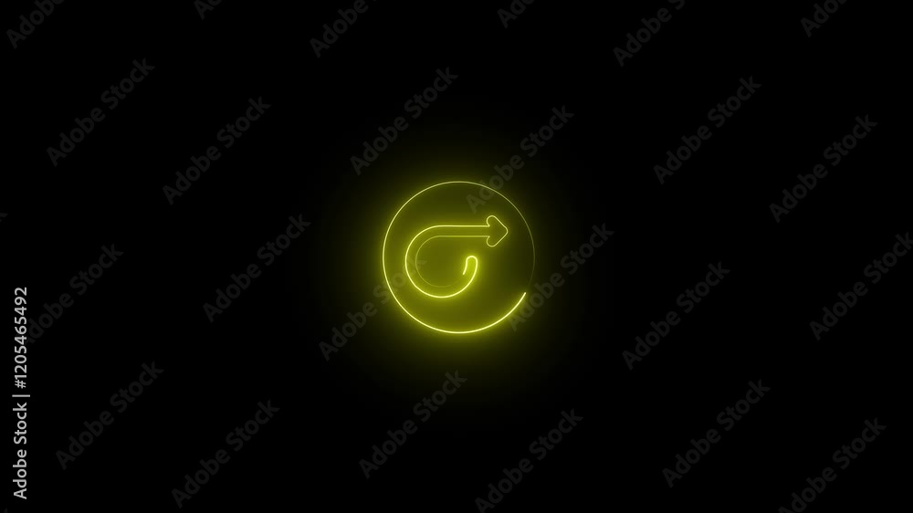 Neon arrow go forward icon animation Neon arrow go forward icon animation