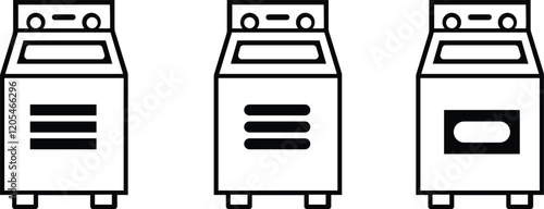 washing machine icon set.washing machine isolated on white background.Vector simple flat graphic design elements, isolated on transparent back ground, Clothes cleaning process, soap wave, detergent.