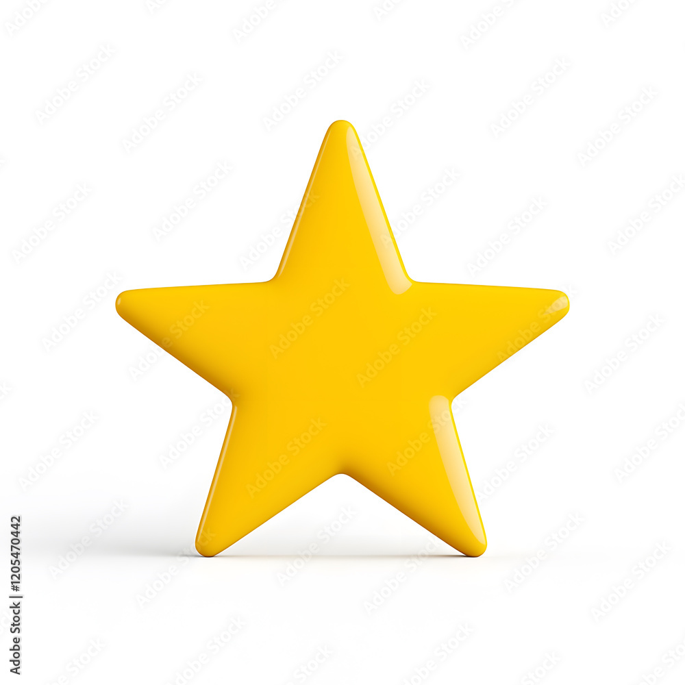 Obraz premium 3d gold glossy yellow star icon isolated on white background 