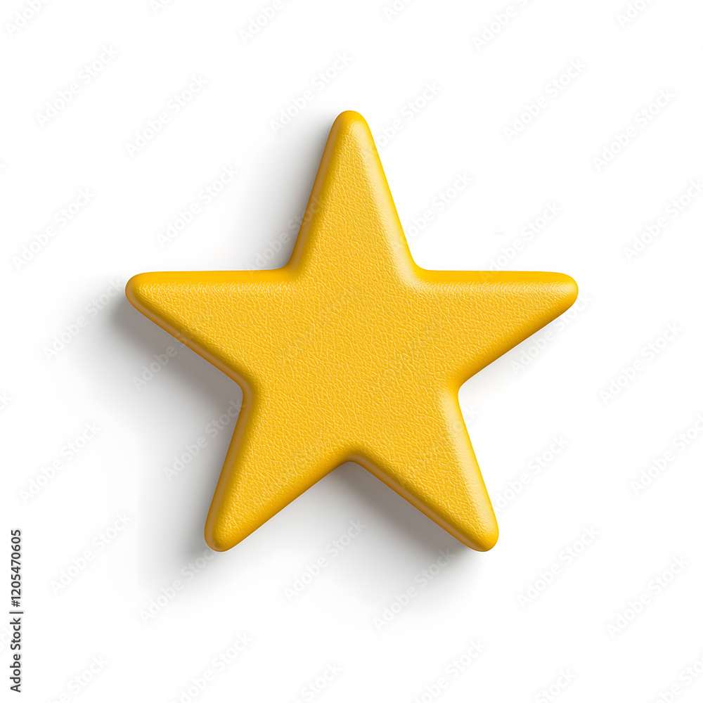 Fototapeta premium 3d gold glossy yellow star icon isolated on white background
