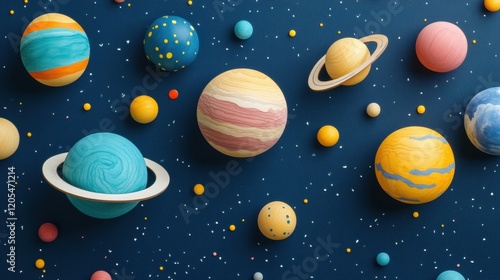 Planet decor for kid s room  featuring colorful wooden planets with playful designs  ideal for creating a fun and educational space