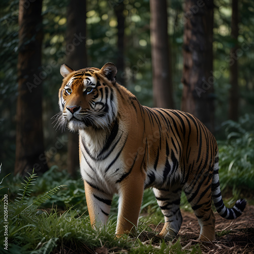 Tiger On The Forest
