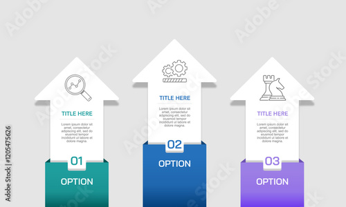 3 Option Arrow Infographic for Business Management. Presentation, Strategy, Plan and Analysis. Vector illustration.