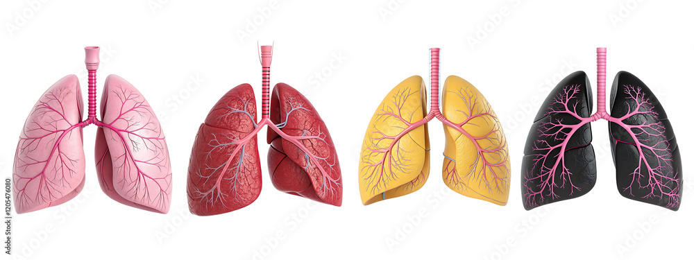 lung 3d render icon isolated with transparent background lung 3d render icon isolated with transparent background