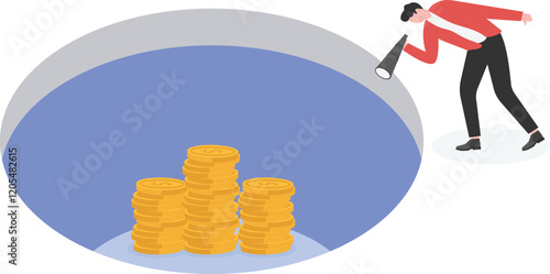 Businessman carefully enters mouse trap
