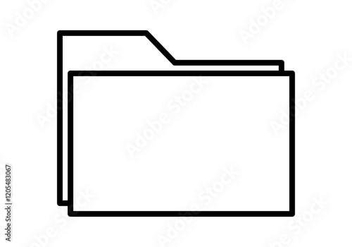 Icono negro de carpeta en fondo blanco
