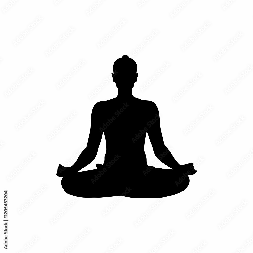A person is sitting cross legged in a lotus position. The person is wearing a black shirt and black pants A person is sitting cross legged in a lotus position. The person is wearing a black shirt and black pants
