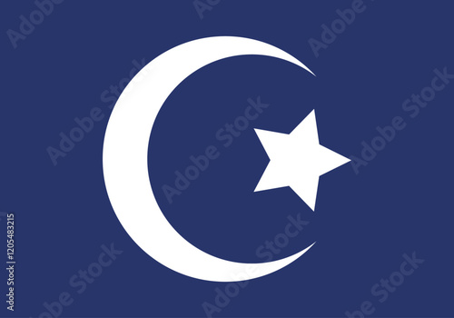 Media luna con estrella representando religión árabe 