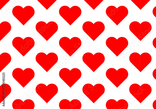 Fondo de patrón de corazones rojos en fondo blanco