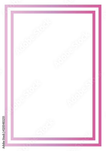 Marco vertical de doble trazo de degradado rosa