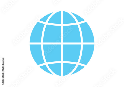Icono azul de planeta o internet global