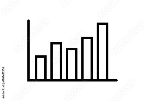 Icono negro de gráfico creciente