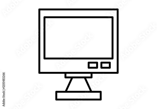 Icono negro de pantalla analógica de ordenador