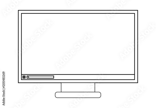 Icono negro de pantalla o monitor de pc 