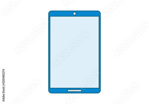 Icono azul de smartphone con pantalla encendida 