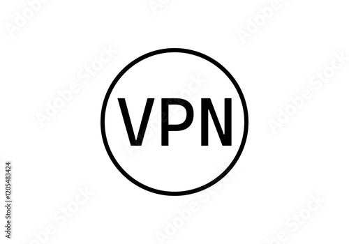 Free Download Icono negro de botón de VPN en fondo blanco - GFXLoad