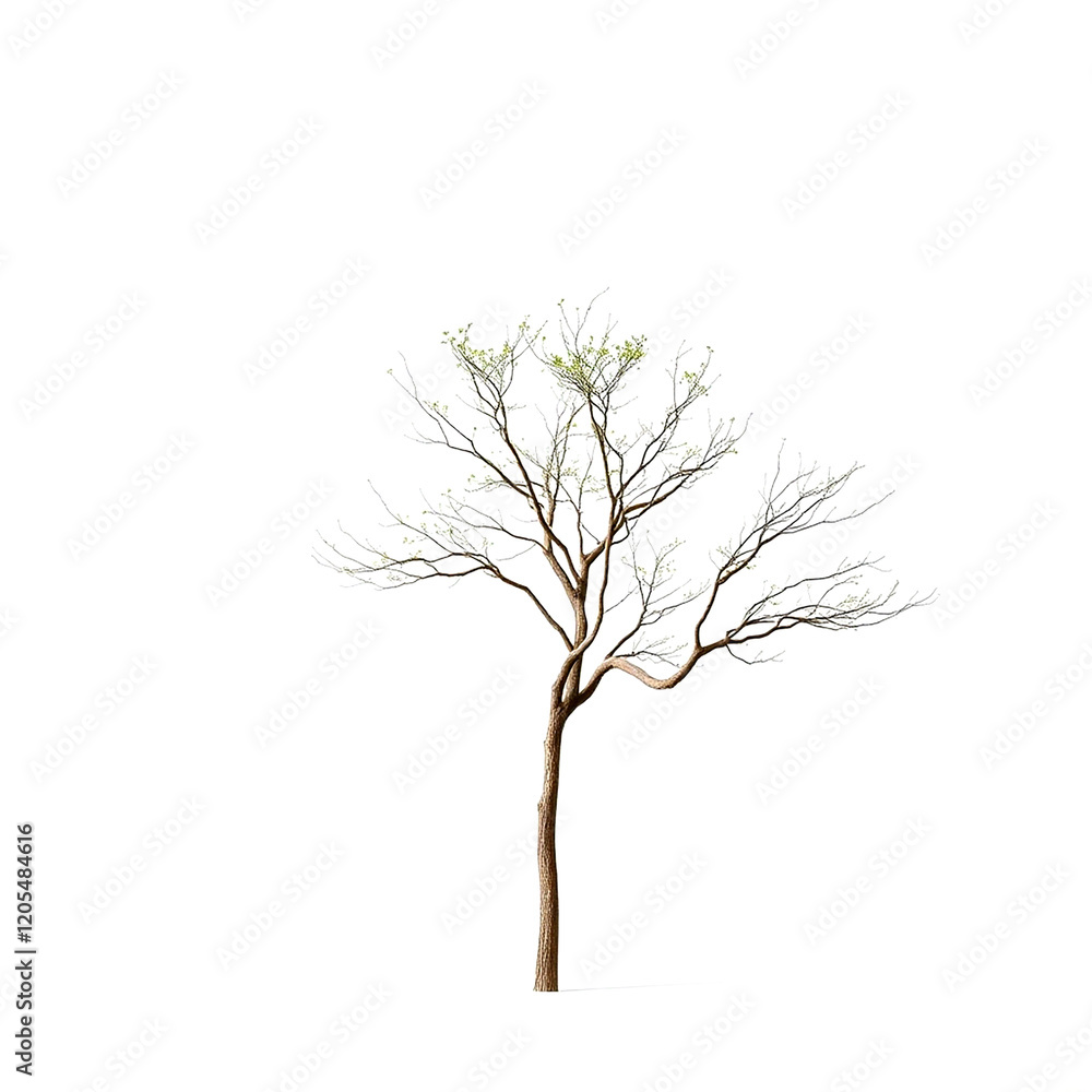 Obraz premium Single Tree isolated on white background